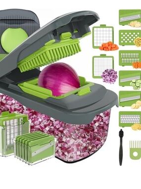 Multi-Function Onion and Vegetable Chopper with Inserts